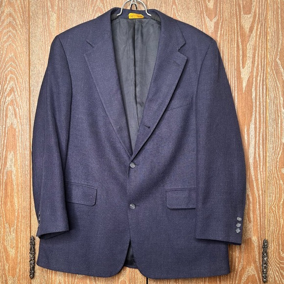 Brooks Brothers Navy Blue Blazer Mens Sport Coat Jacket Wool Blend - Picture 1 of 5